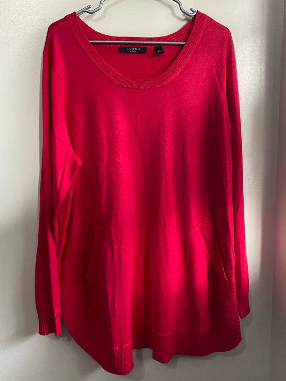 Cyrus Red Scoop Neck Sweater 2X